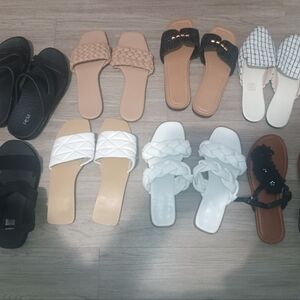 Women’s White Braided Slide Sandals - Classic Casual